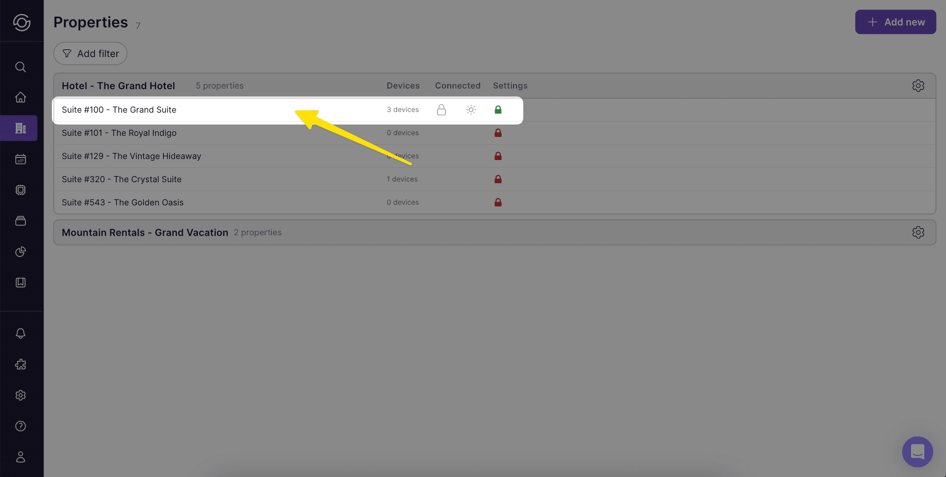 1. Go to a Property from Property > Units