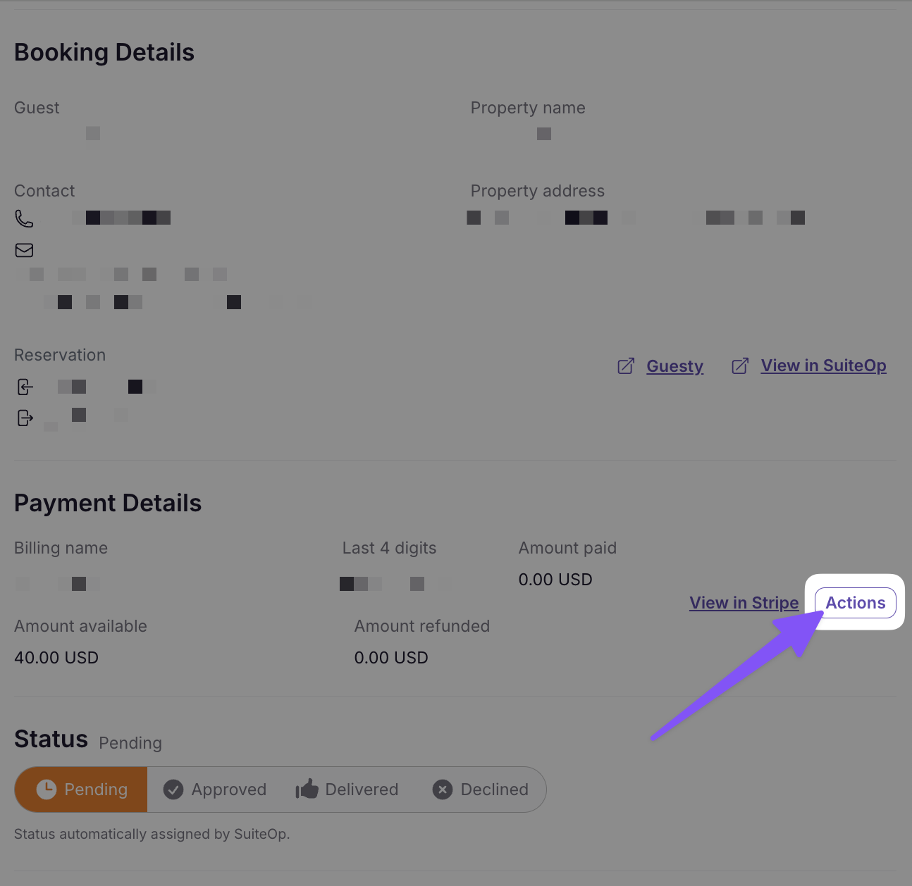 Capture payment dialog