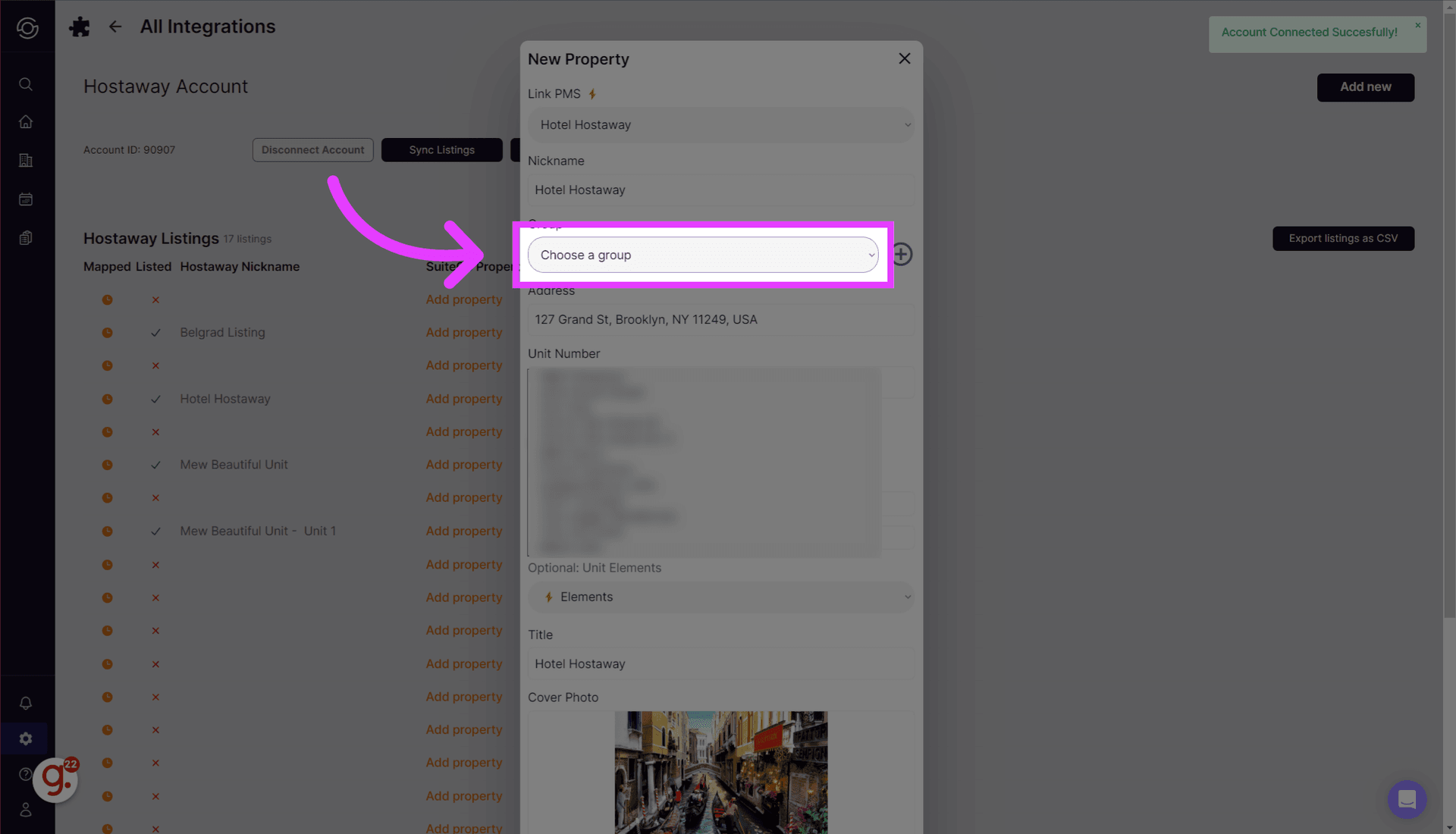 Select or create a group.