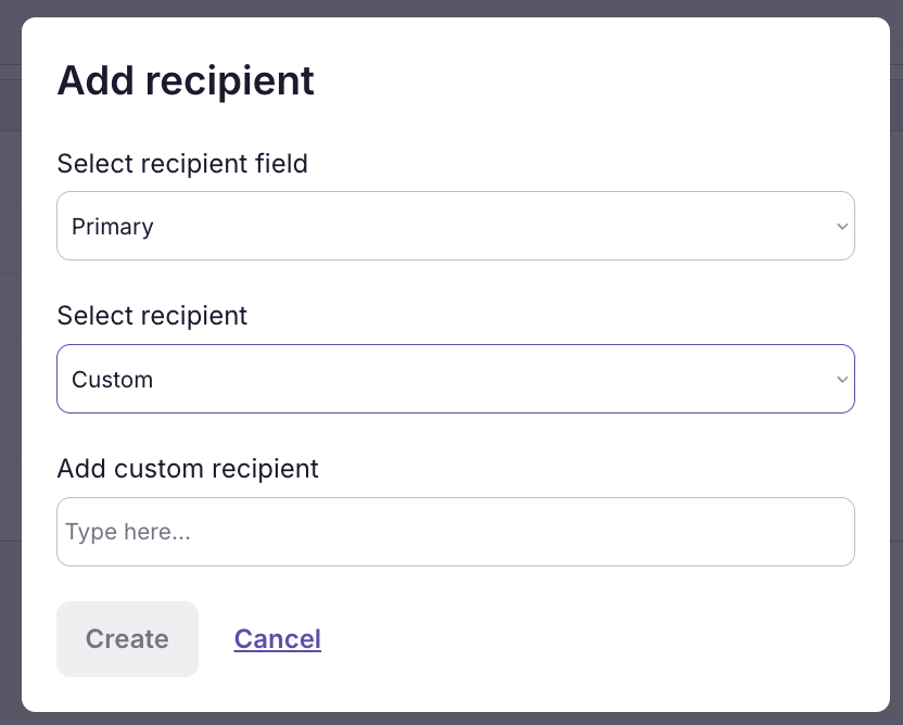 Select the email recipient