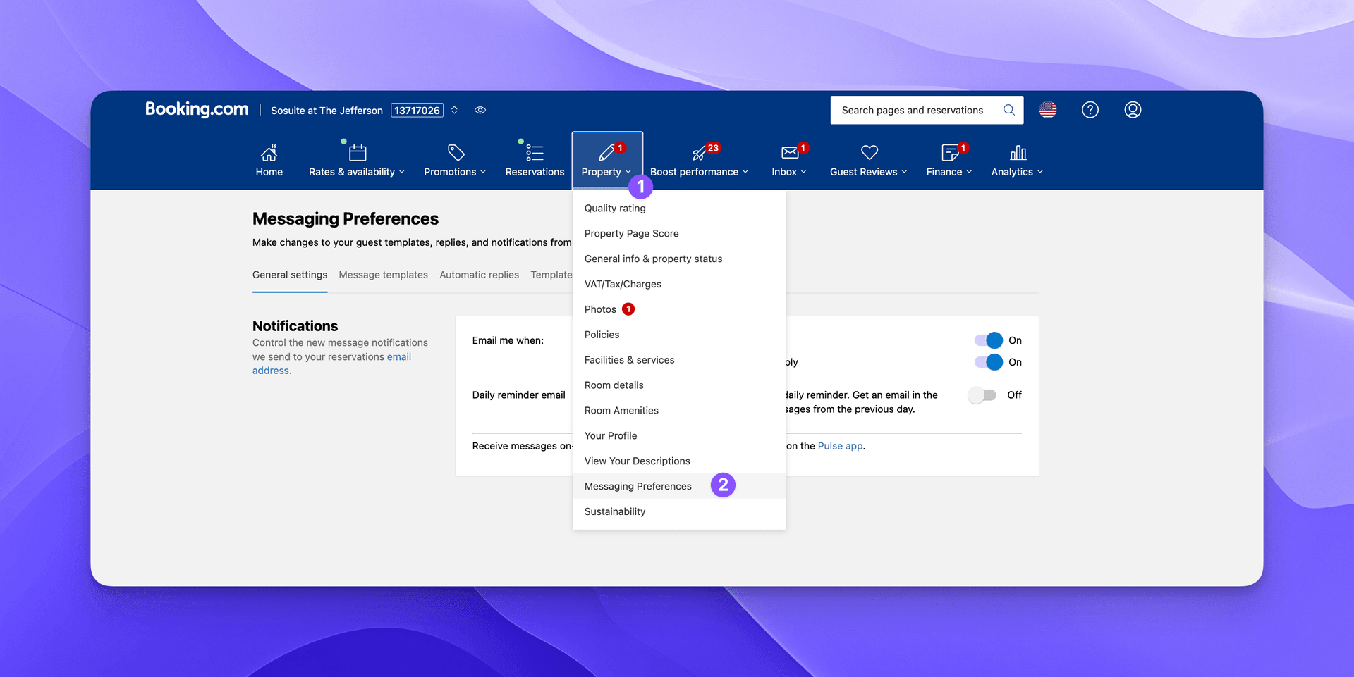 Step 2: Select Messaging preferences