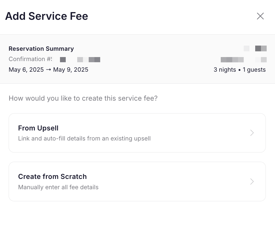 Fee creation options
