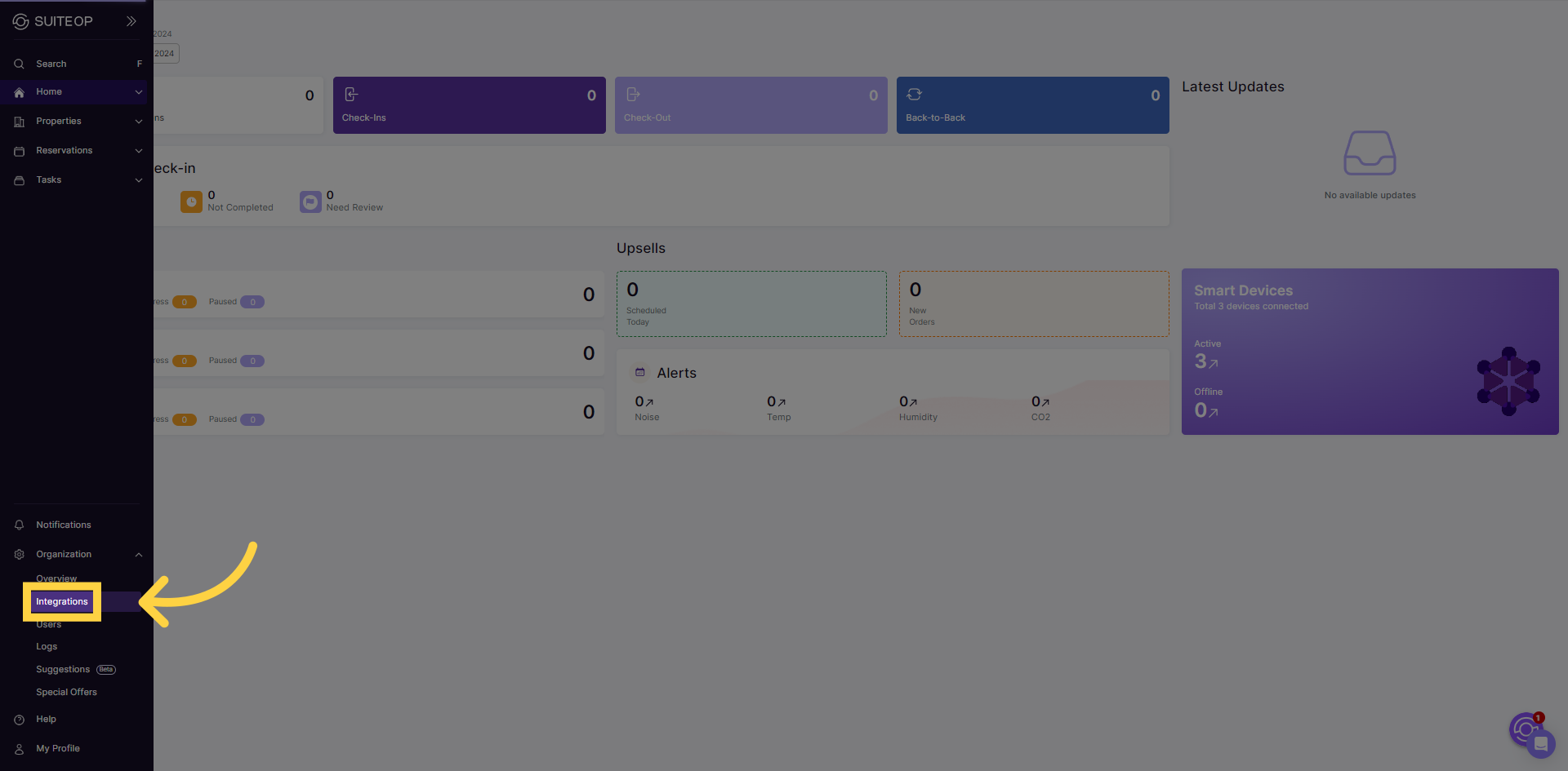 Click 'Integrations'