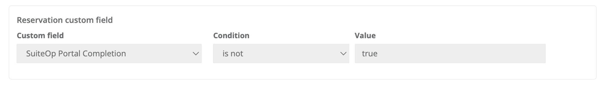 Hostaway message configuration for portal-not-completed reminder