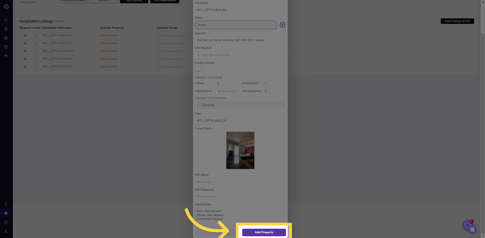 Click 'Add Property'