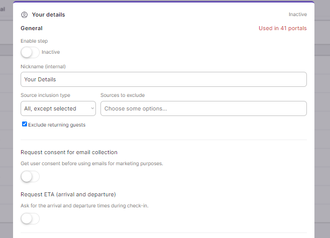 Email consent and ETA/ETD request settings