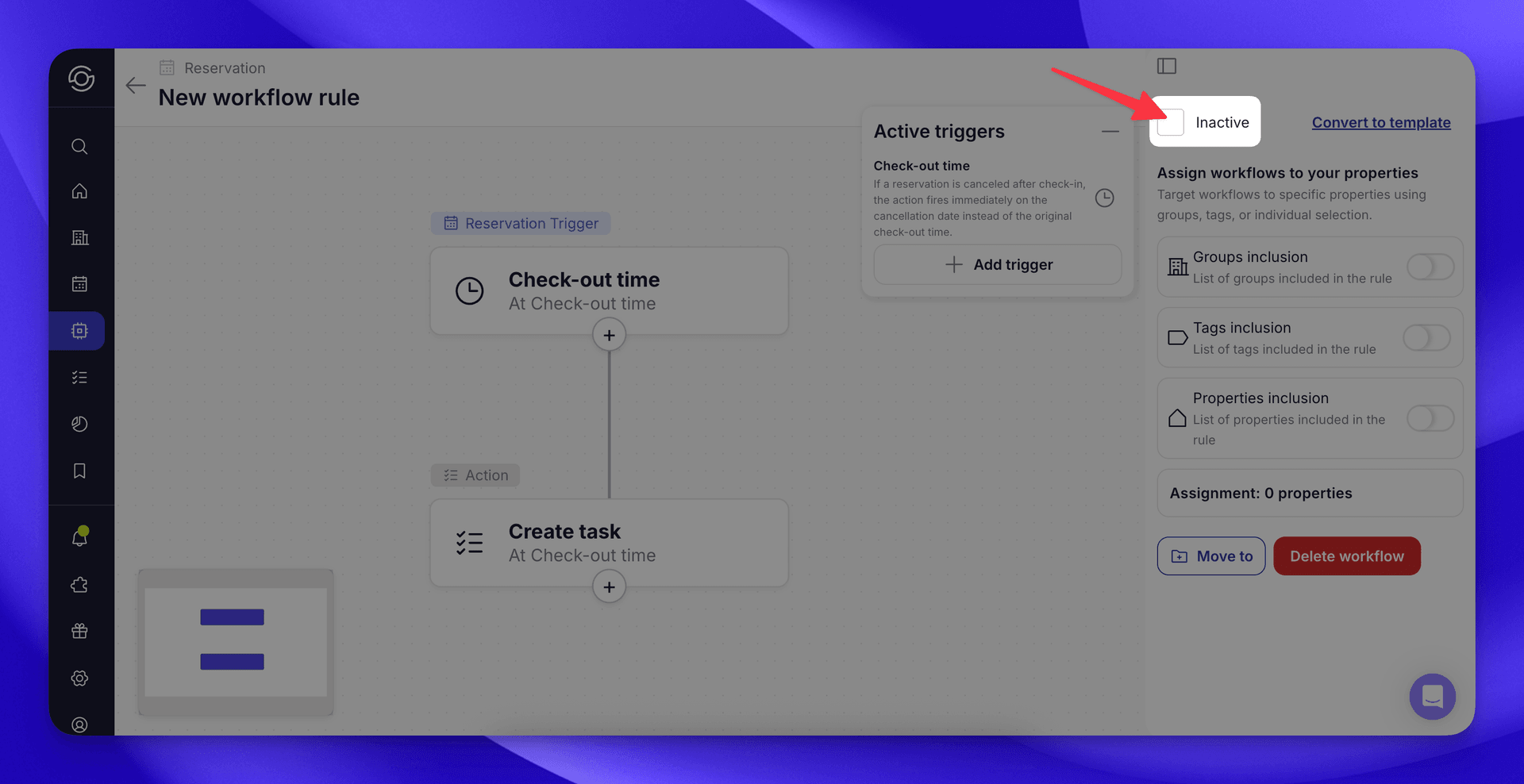 Click the Activation box above assignment