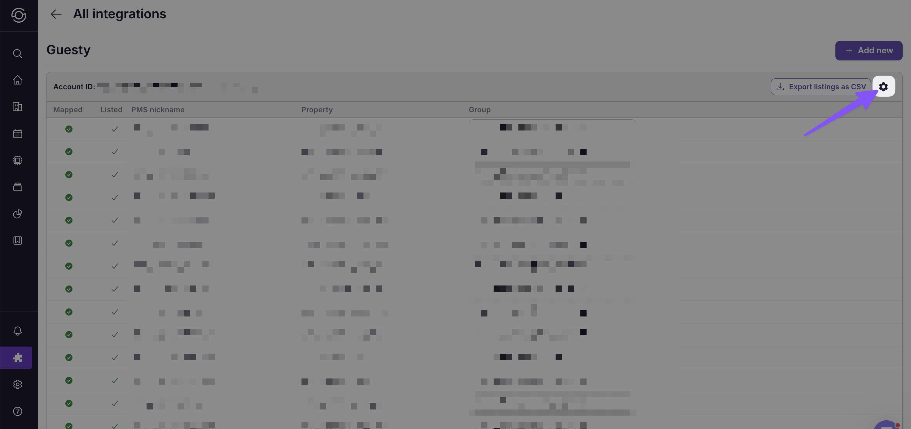 Look down the list to find your new property