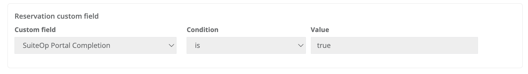 Hostaway message configuration for portal-completed reminder