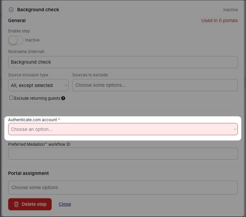Choose your Authenticate account from the options