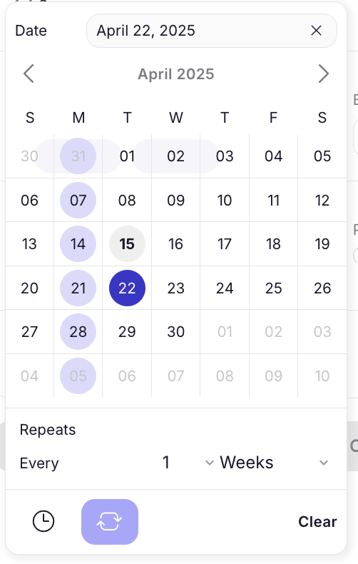 If you want to create recurring tasks that happen on specific time intervals