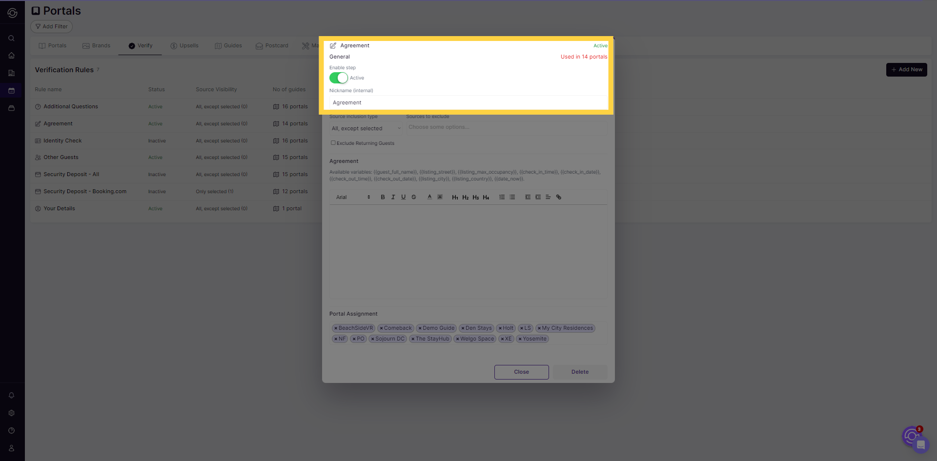 Activate Rule and Add a Nickname