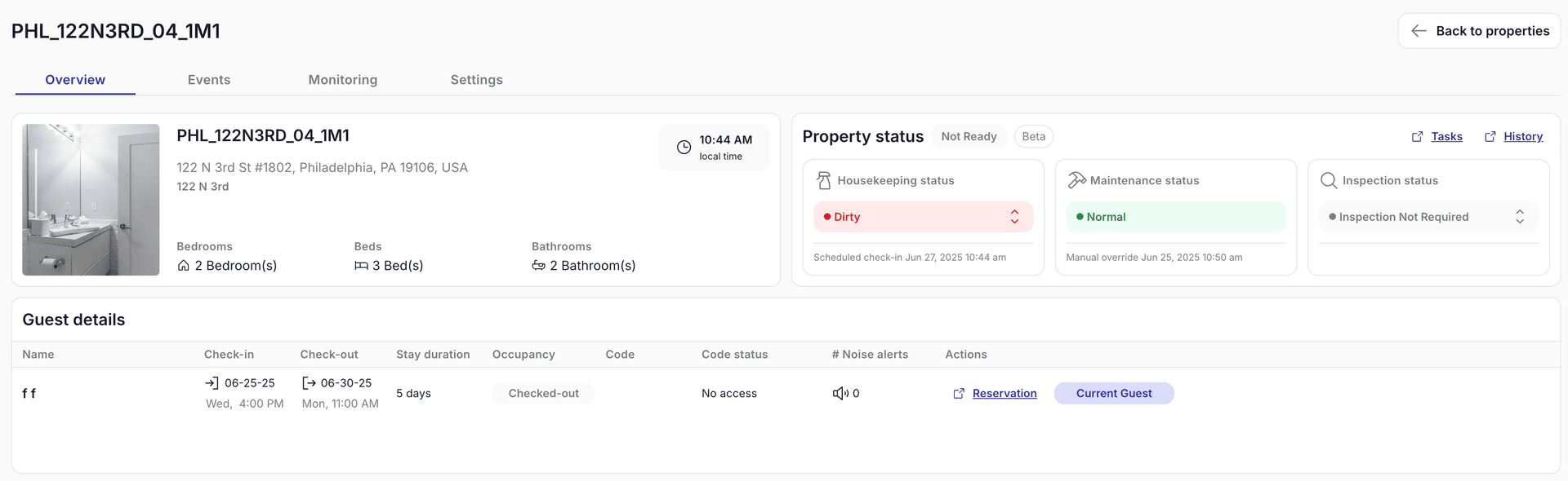 Inspection status updates to "Required" (if you use inspections) or “Not requ
