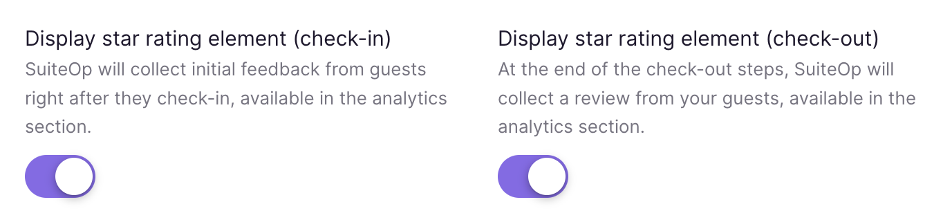 Survey toggle settings in the portal template