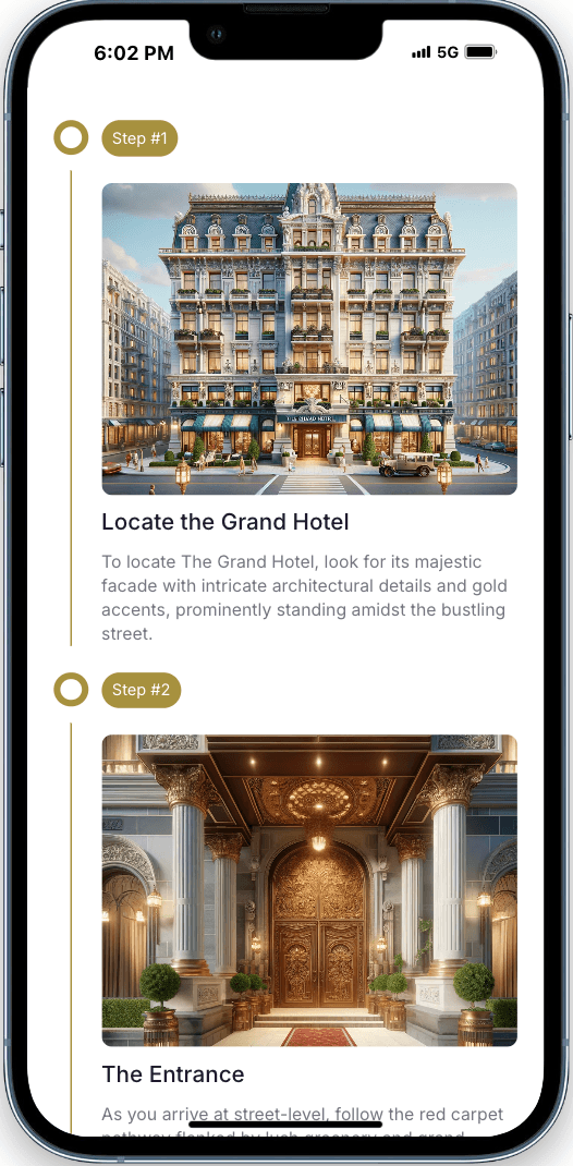 Check-in instruction steps overview