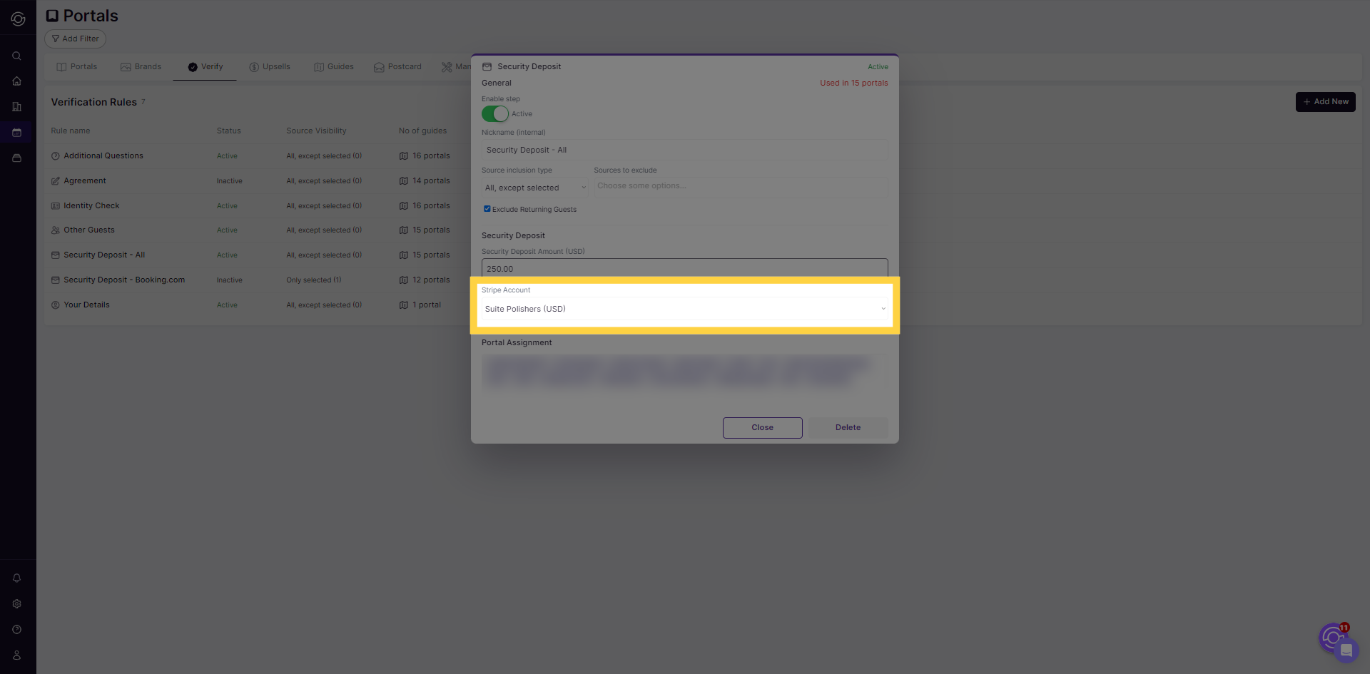Select Stripe Account