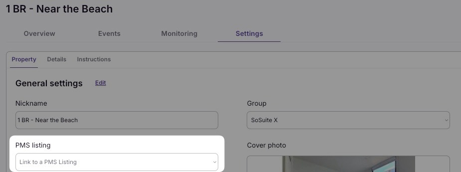 Select the new listing from the dropdown