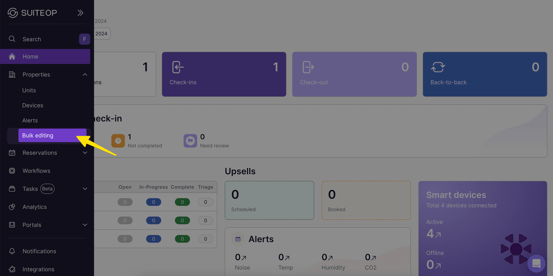 Navigate to Properties > Bulk Editing in your dashboard