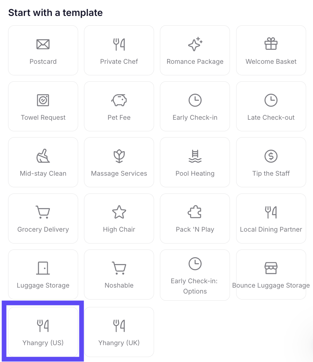 Select the Yhangry (US) Upsell Template