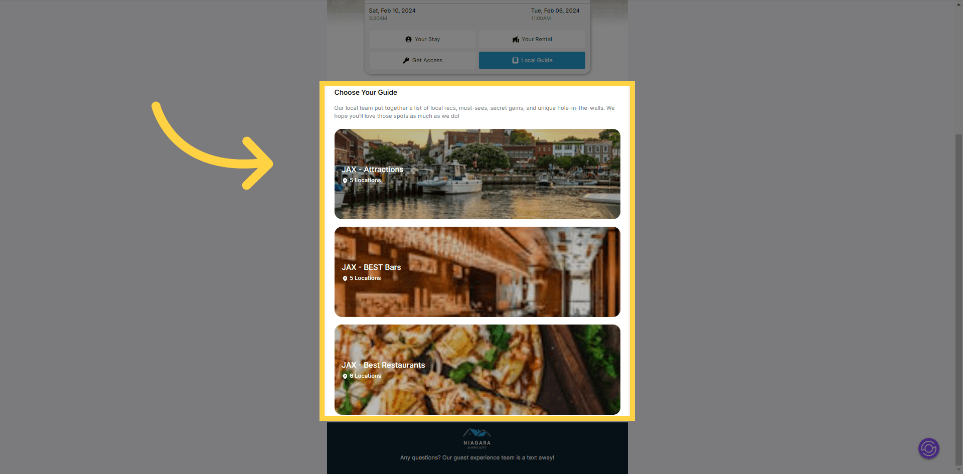 The page will redirect to the list of guidebooks assigned to the portal