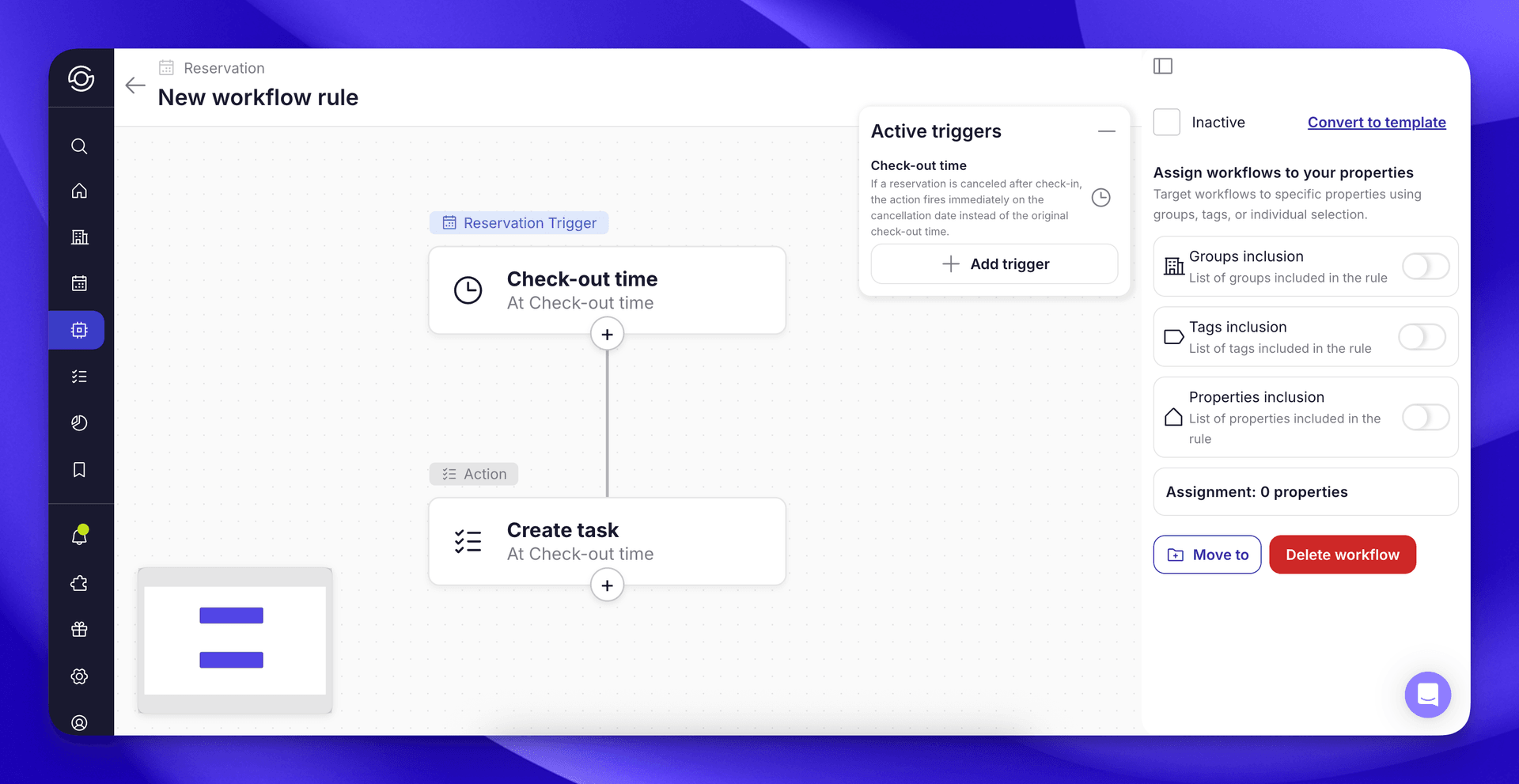 You'll see the Action added to the canvas