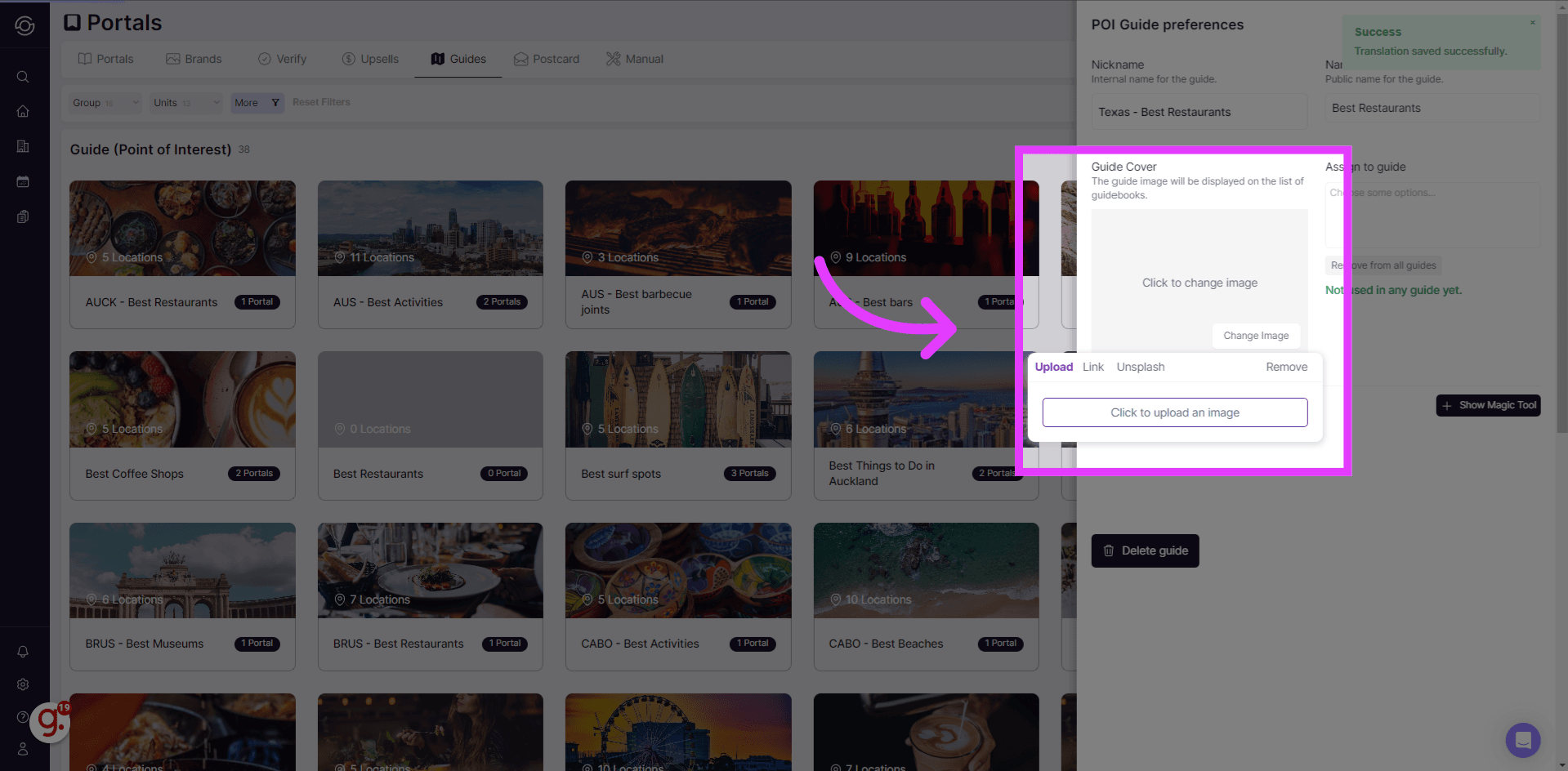 Cover photo upload area