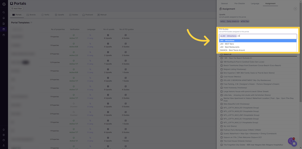 Then, choose your P.O.I. guides