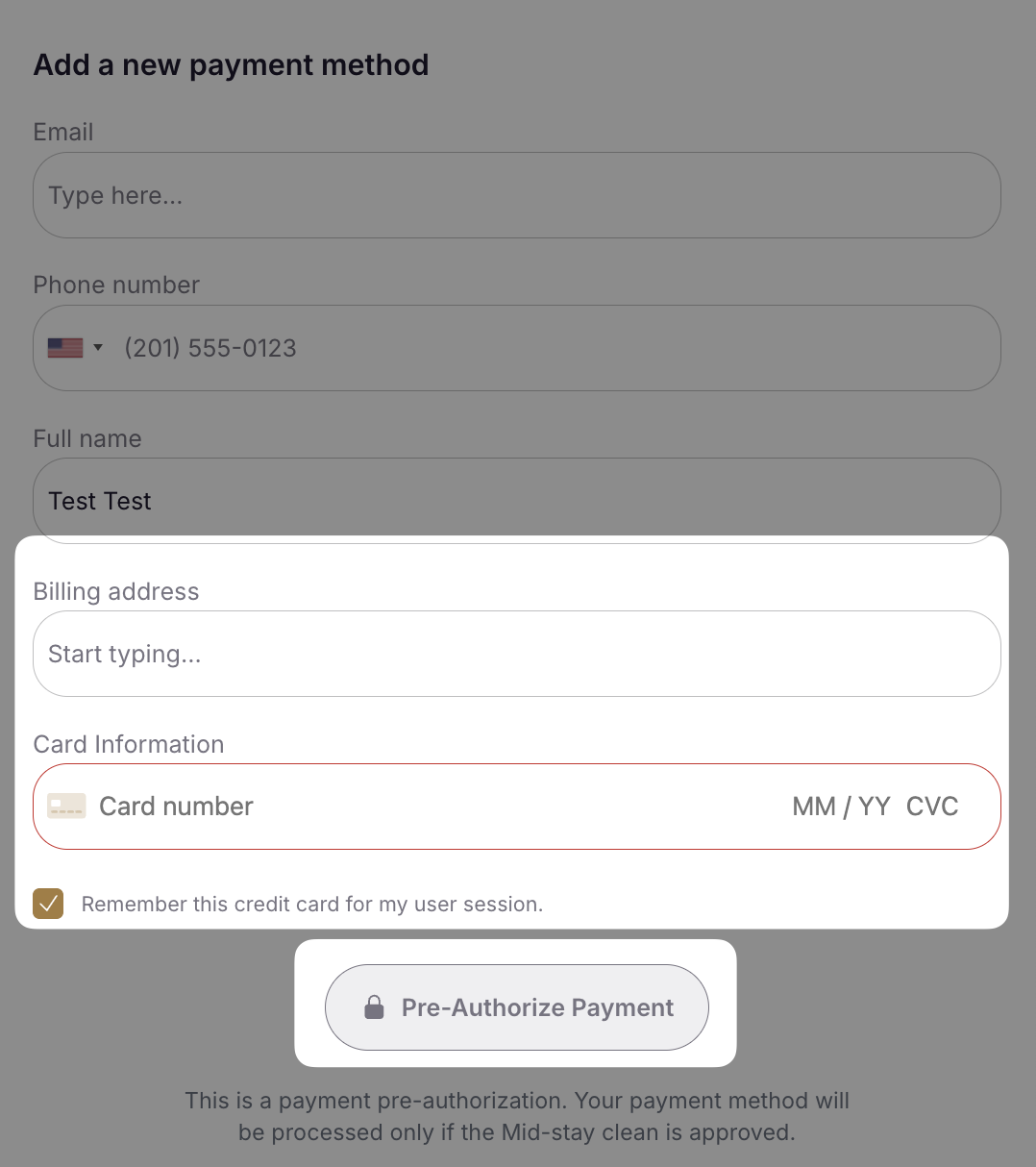 When requesting a paid upsell
