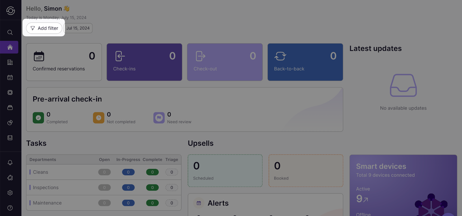 Filter bar on a SuiteOp screen