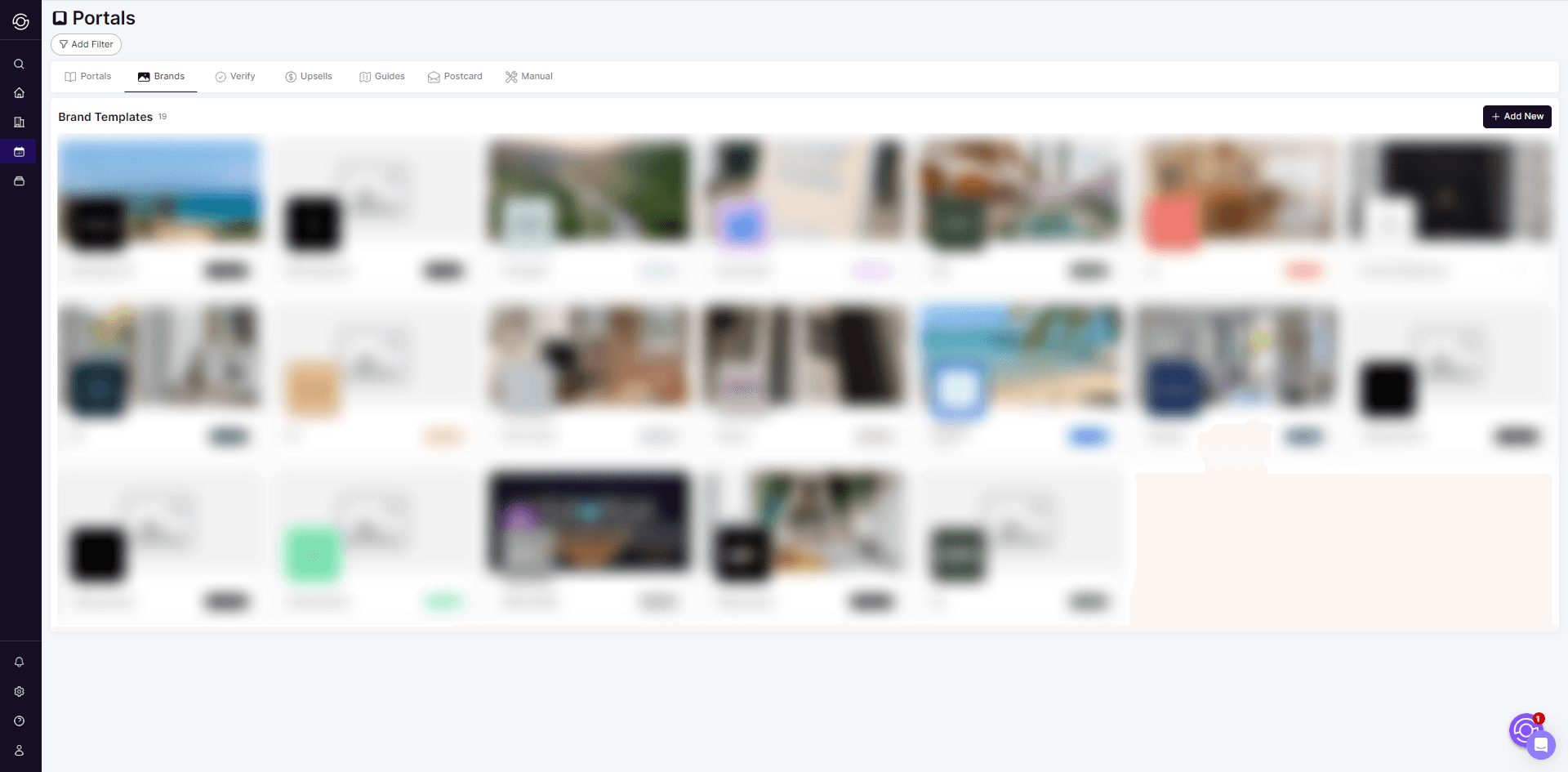 Brands tab with the Add New button